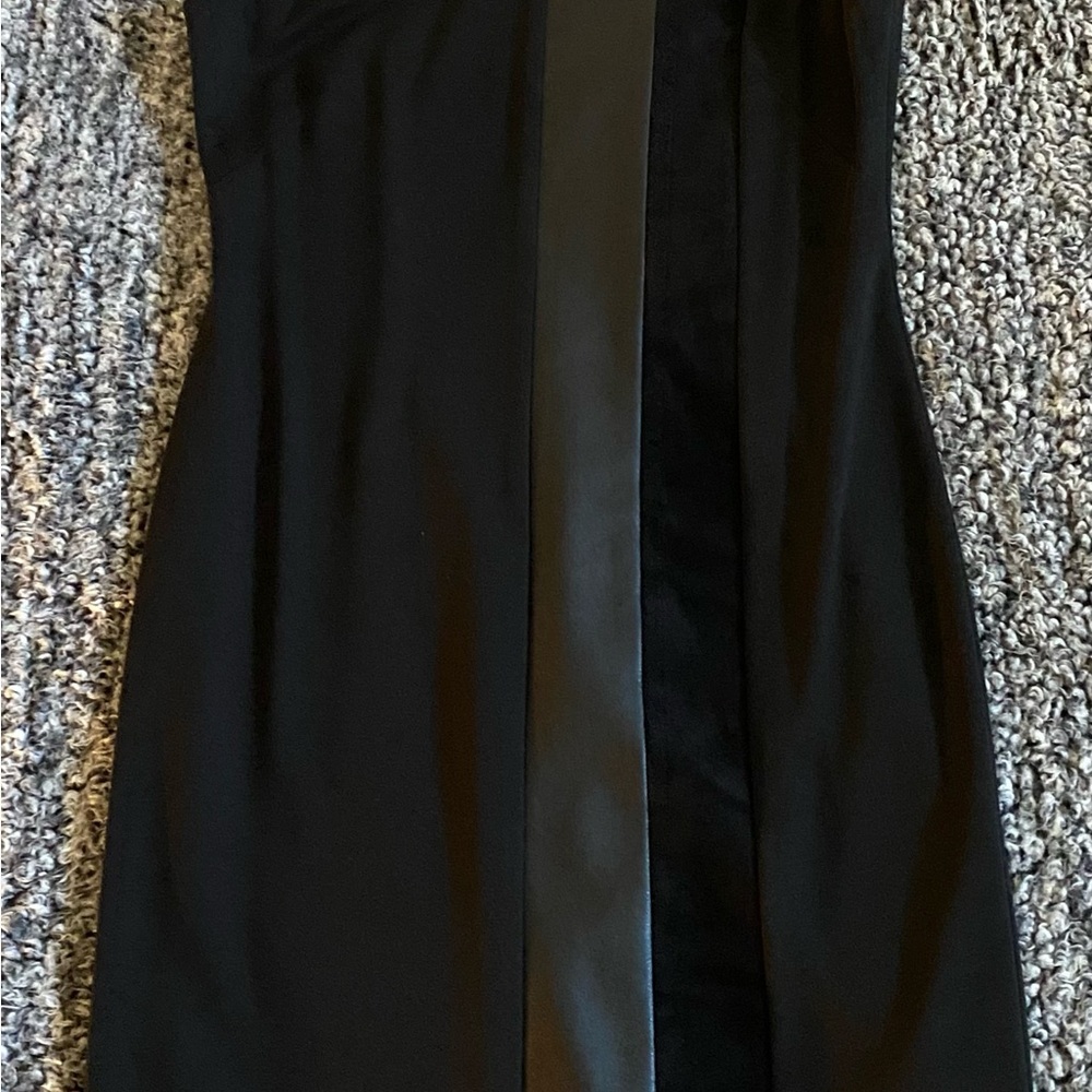 Calvin Klein Black Dress with Leather Detailing